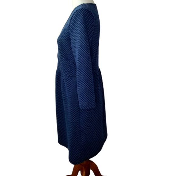 HD IN PARIS Blue Dot Faux Wrap Dress - Picture 4 of 8